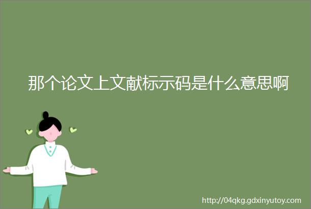 那个论文上文献标示码是什么意思啊